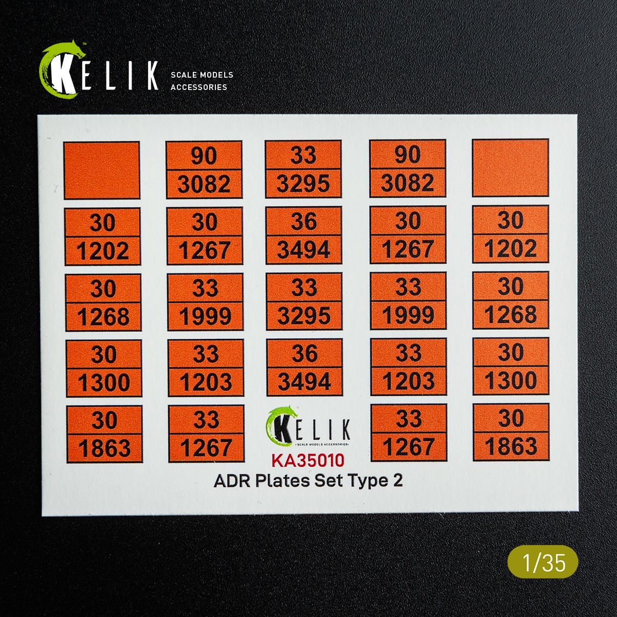 KA35010 - ADR Plates Set Type 2 - Decal for models - 1:35