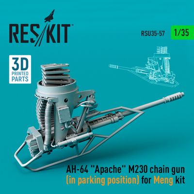 RSU35-0057 - AH-64 "Apache" M230 chain gun (in parking position) for Meng kit - 1:35