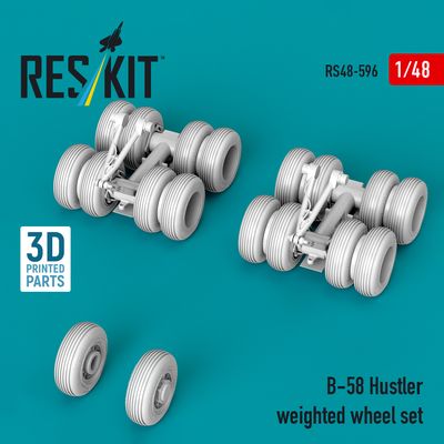 RS48-0596 - B-58 Hustler weighted wheel set (3D Printed) - 1:48
