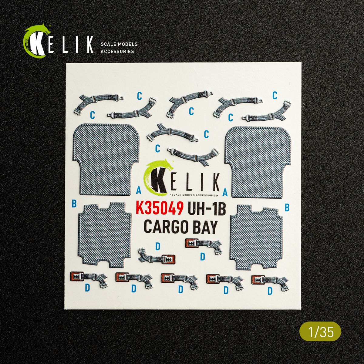 K35049 - UH-1B HUEY CARGO BAY - interior 3D decals for Trumpeter kit - 1:35