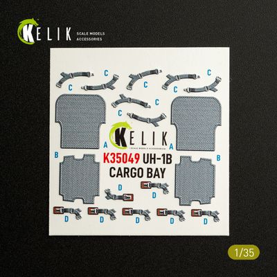 K35049 - UH-1B HUEY CARGO BAY - interior 3D decals for Trumpeter kit - 1:35