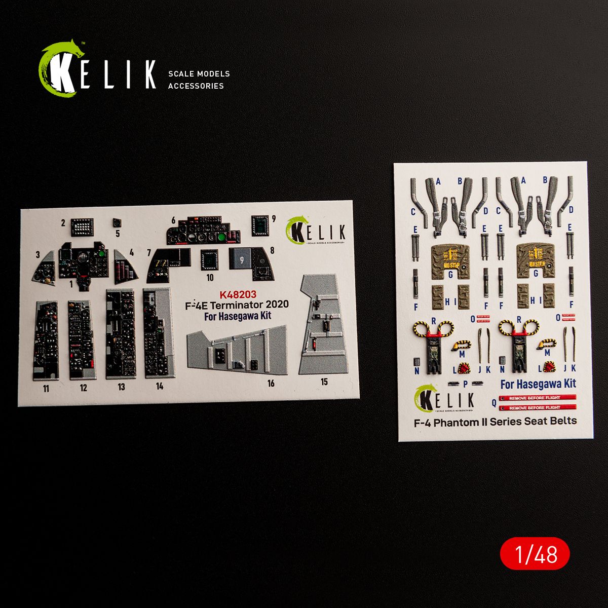 K48203 - F-4E Terminator - interior 3D decals for Hasegawa kit - 1:48