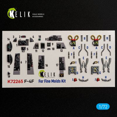 K72265 - F-4F Phantom - interior 3D decals for FineMolds kit - 1:72