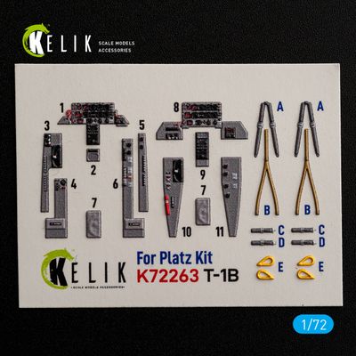 K72263 - T-1B - interior 3D decals for Platz kit - 1:72