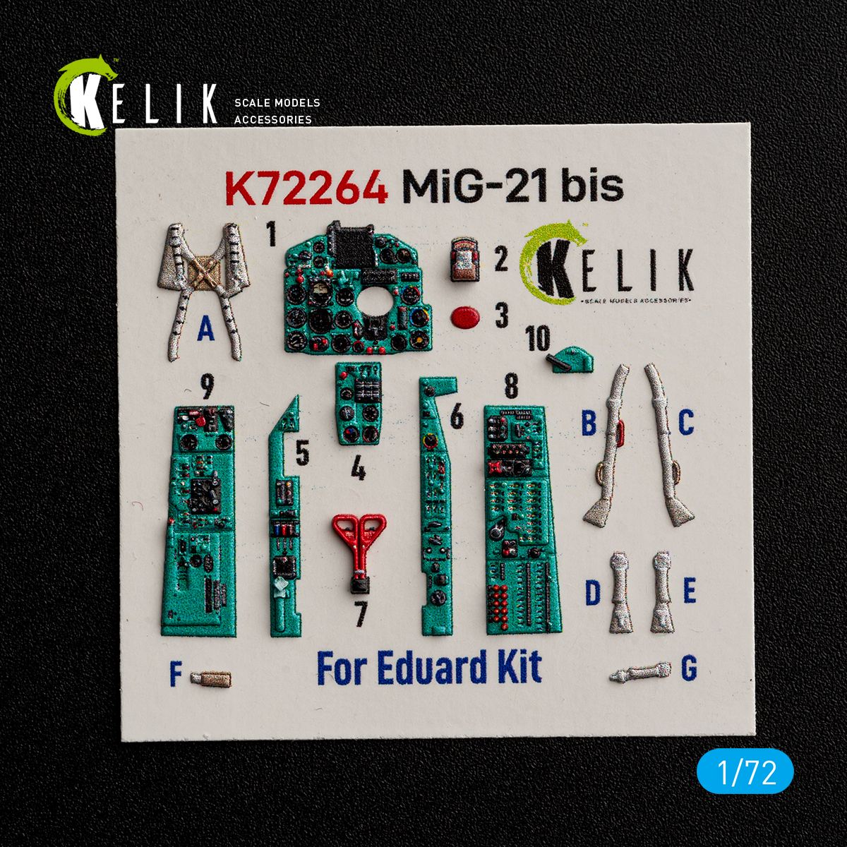 K72264 - MiG-21 bis - interior 3D decals for Eduard kit - 1:72
