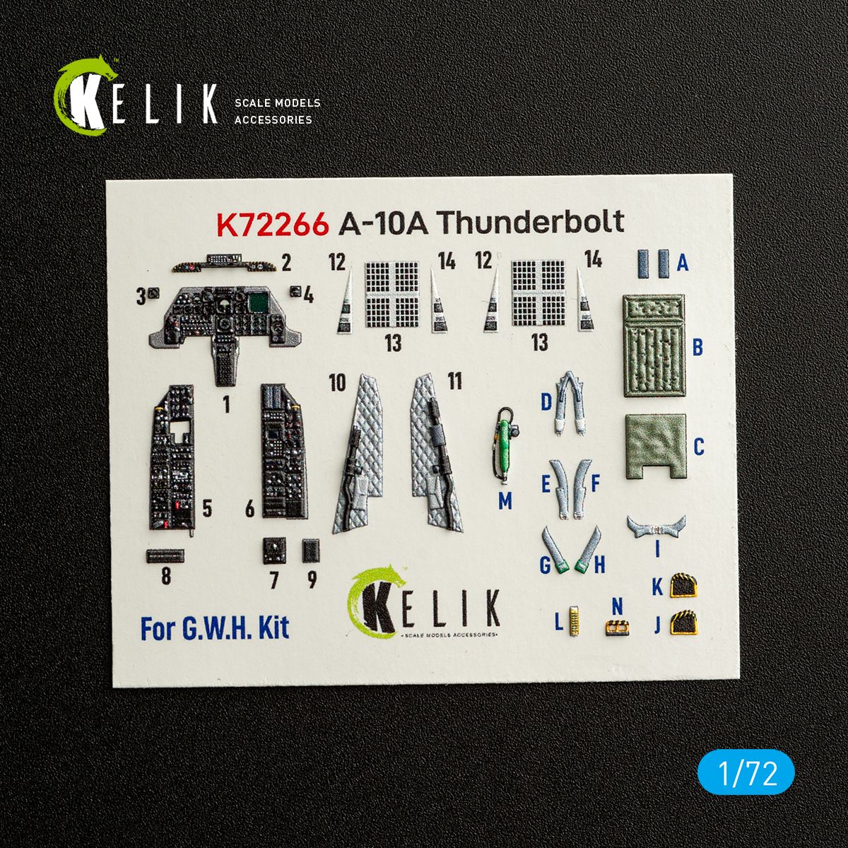K72266 - A-10A Thunderbolt - interior 3D decals for GWH kit - 1:72