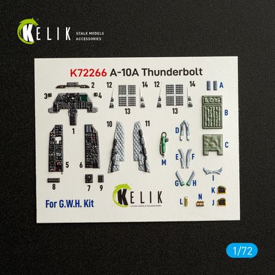 K72266 - A-10A Thunderbolt - interior 3D decals for GWH kit - 1:72