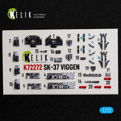 K72272 - SK-37 Viggen - interior 3D decals for Special Hobby kit - 1:72