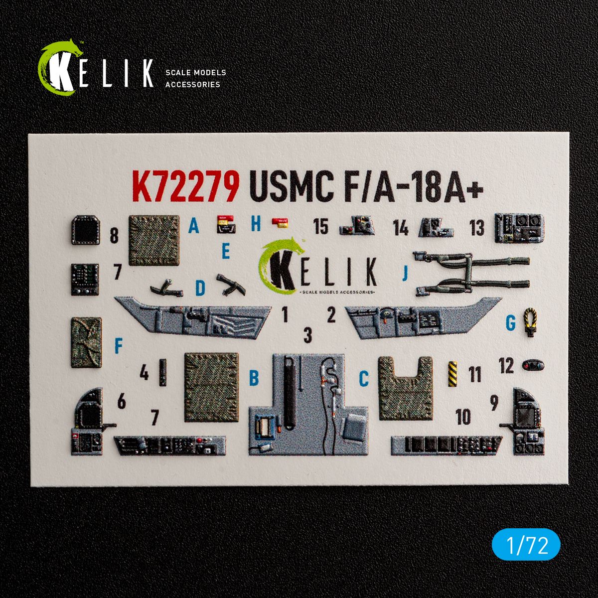 K72279 - USMC F/A-18+ - interior 3D decals for Academy 12411 kit - 1:72