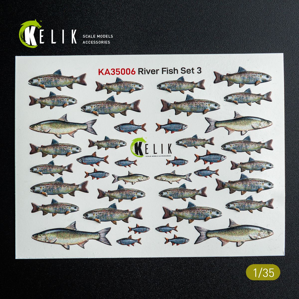 KA35006 - River Fish set Type 3 - 3D Decal for dioramas - 1:35