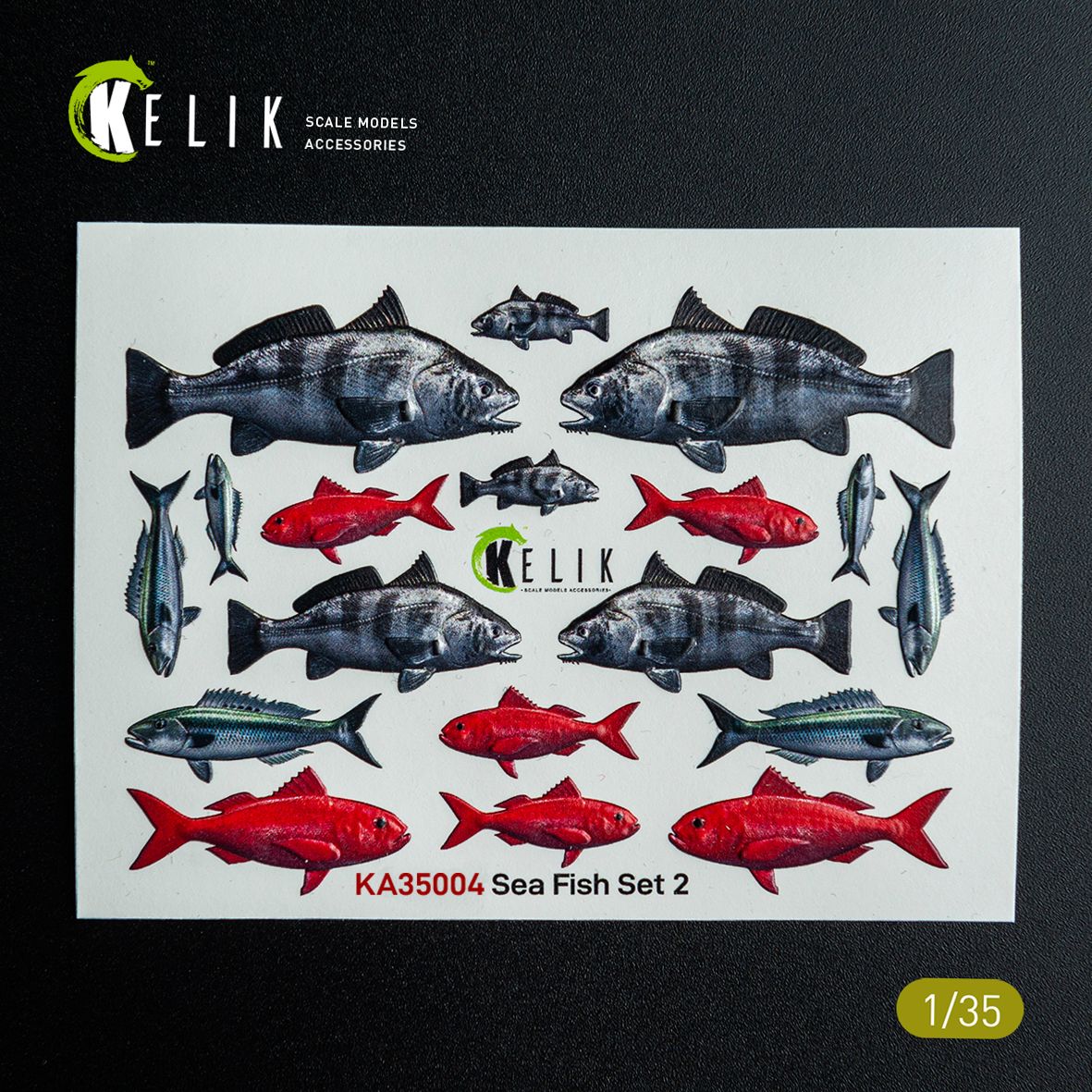 KA35004 - Sea Fish set Type 2 - 3D Decal for dioramas - 1:35