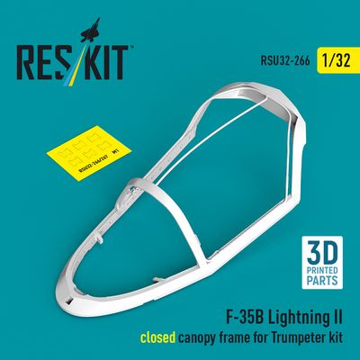 RSU32-0266 - F-35B Lightning II closed canopy frame for Trumpeter kit (3D Printed) - 1:32