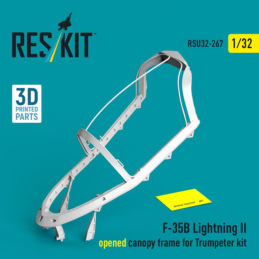 RSU32-0267 - F-35B Lightning II opened canopy frame for Trumpeter kit (3D Printed) - 1:32