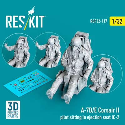 RSF32-0117 - A-7D/E Corsair II pilot sitting in ejection seat IC-2 (3D Printed) - 1:32