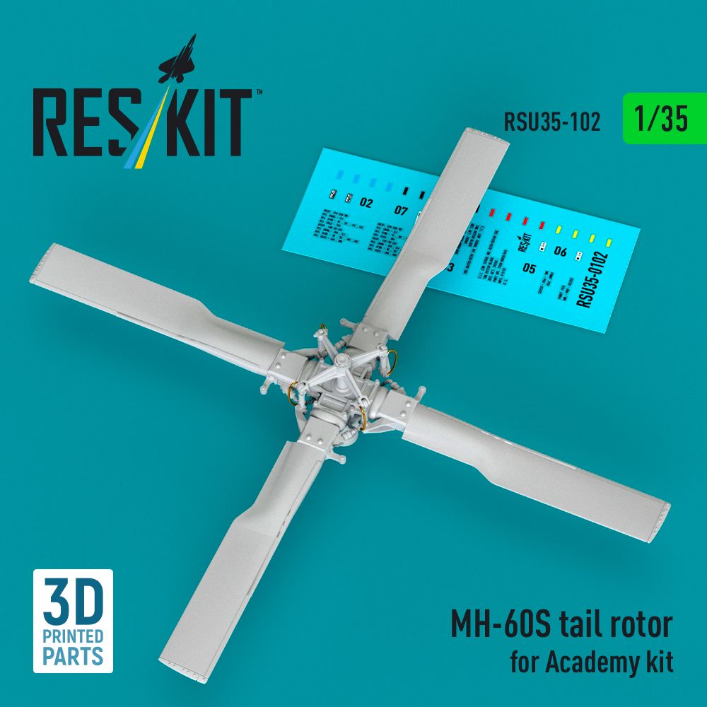 RSU35-0102 - MH-60S tail rotor for Academy kit (3D Printed) - 1:35