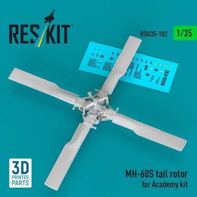 RSU35-0102 - MH-60S tail rotor for Academy kit (3D Printed) - 1:35