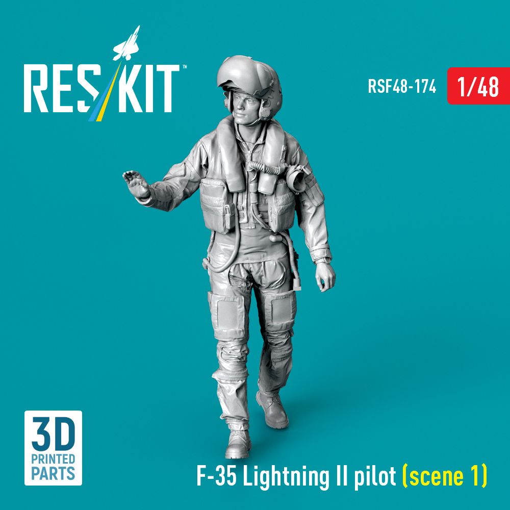 RSF48-0174 - F-35 Lightning II pilot (scene 1) (3D Printed) - 1:48