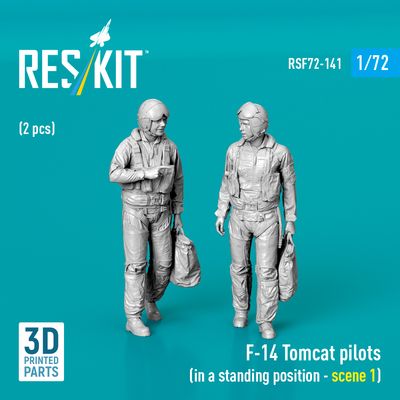 RSF72-0141 - F-14 Tomcat pilots (in a standing position - scene 1) (2 pcs) (3D Printed) - 1:72