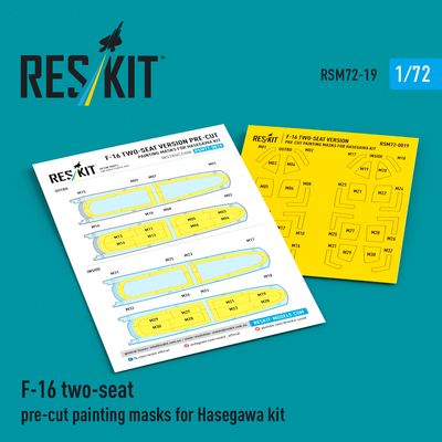 RSM72-0019 - F-16 two-seat pre-cut painting masks for Hasegawa kit - 1:72