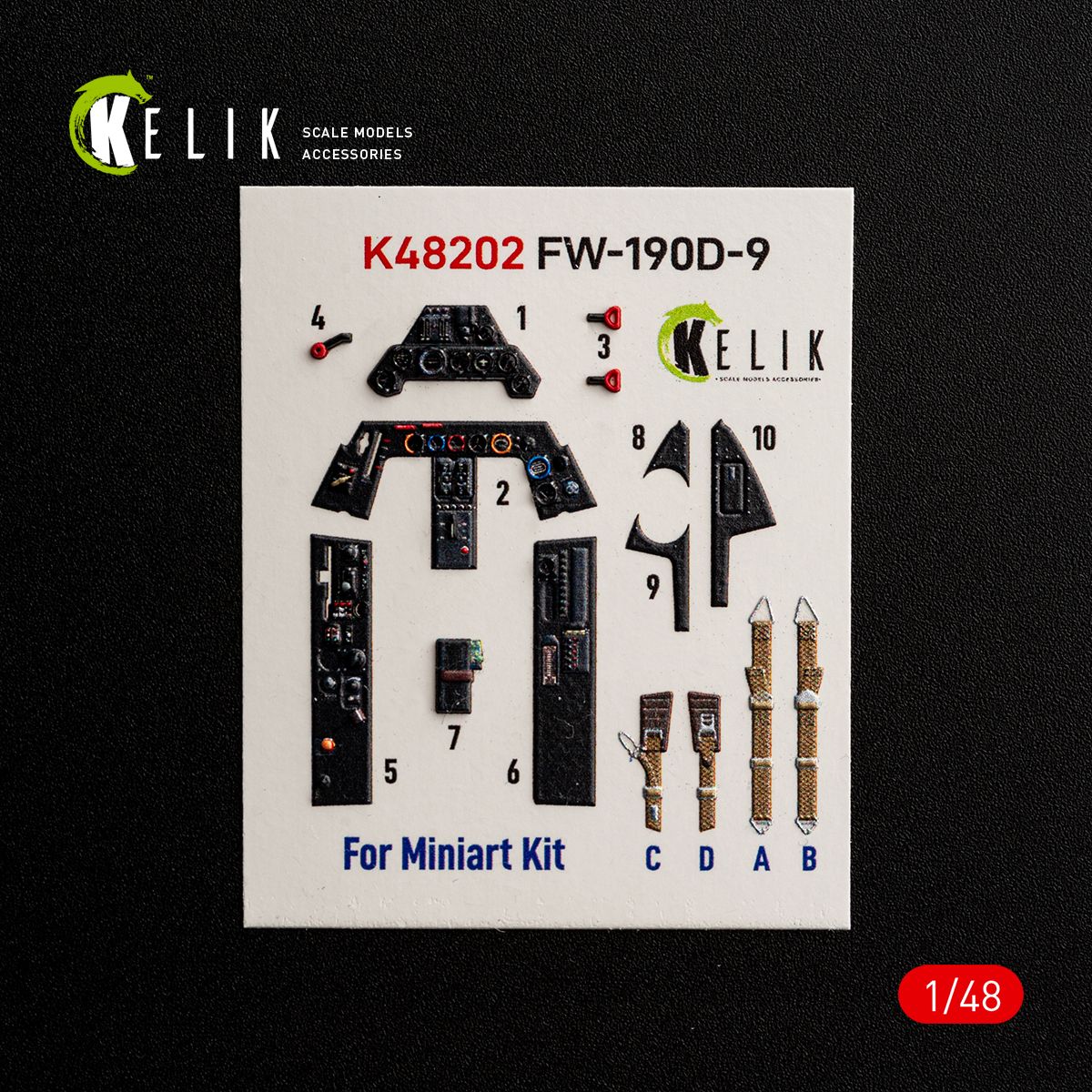 K48202 - FW-190D-9 - interior 3D decals for MiniArt kit - 1:48