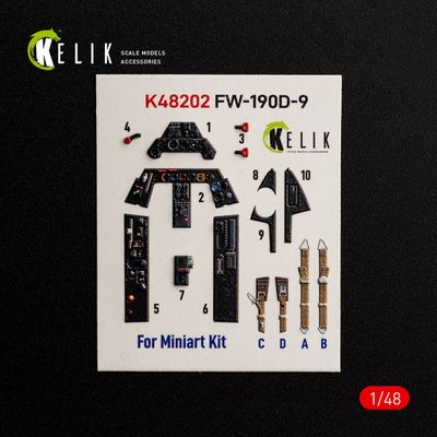 K48202 - FW-190D-9 - interior 3D decals for MiniArt kit - 1:48