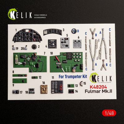K48204 - Fulmar Mk.II - interior 3D decals for Trumpeter kit - 1:48