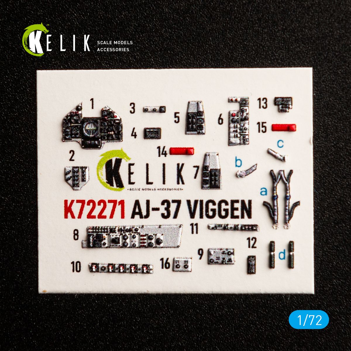 K72271 - AJ-37 Viggen - interior 3D decals for Special Hobby kit - 1:72