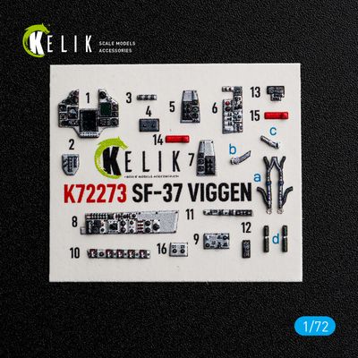 K72273 - SF-37 Viggen - interior 3D decals for Special Hobby kit - 1:72