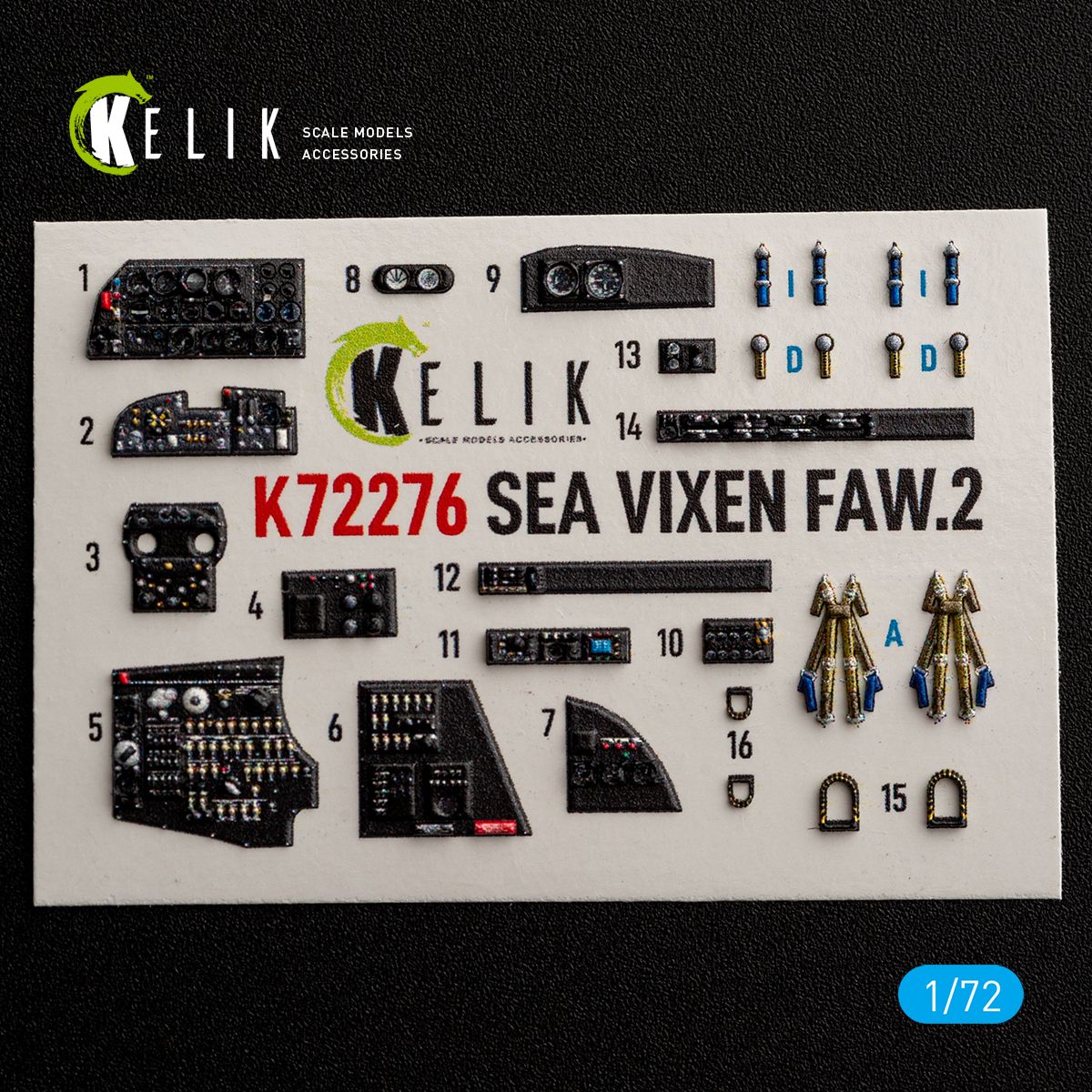 K72276 - SEA VIXEN FAW.2 - interior 3D decals for Cyberhobby kit - 1:72