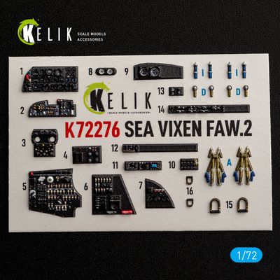 K72276 - SEA VIXEN FAW.2 - interior 3D decals for Cyberhobby kit - 1:72