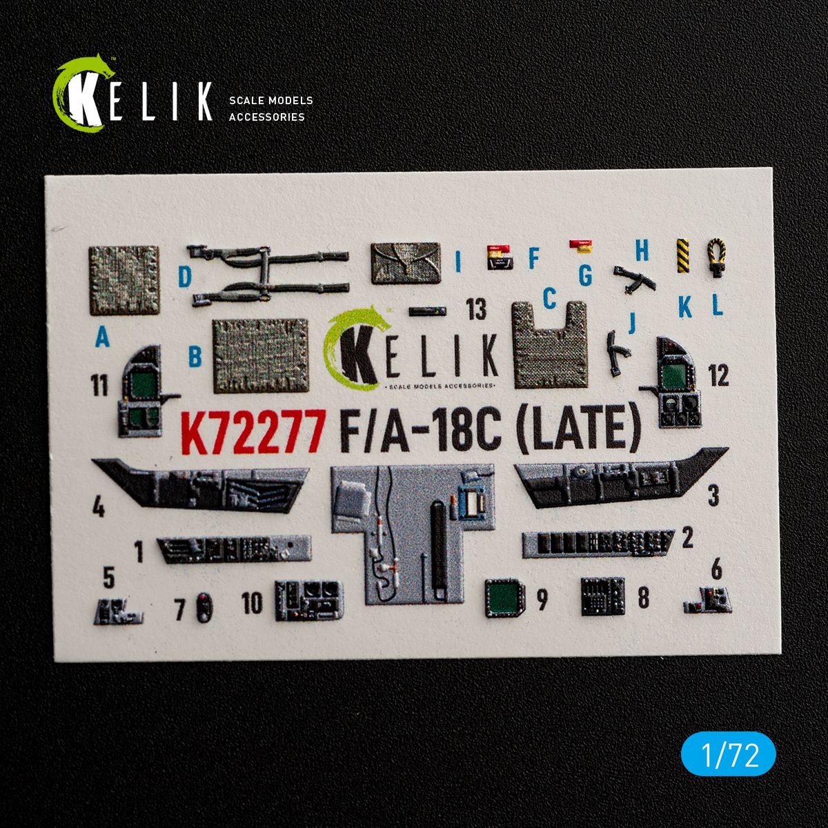 K72277 - F/A-18C (LATE) - interior 3D decals for Academy 12411 kit - 1:72