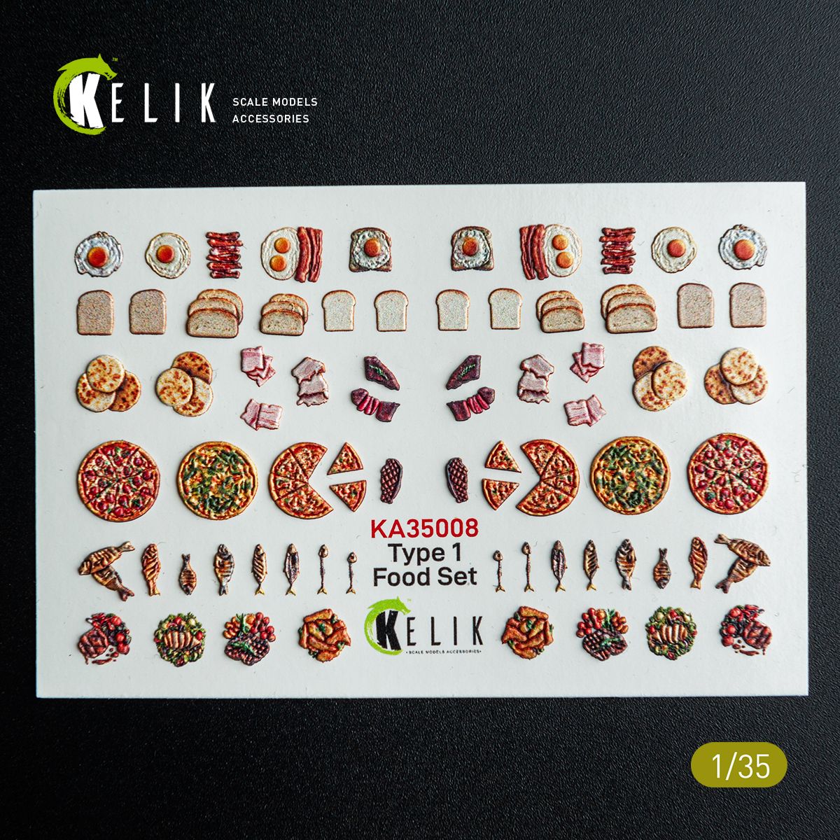 KA35008 - Food Set Type 1 - 3D Decal for dioramas - 1:35