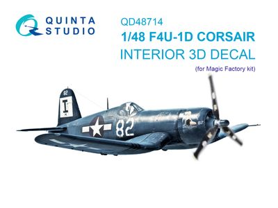 QD48714 - F4U-1D Corsair 3D-Printed &amp; coloured Interior on decal paper (Magic Factory) - 1:48