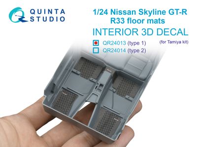 QR24013 - Nissan Skyline GT-R R33 floor mats, type 1 (Tamiya) - 1:24