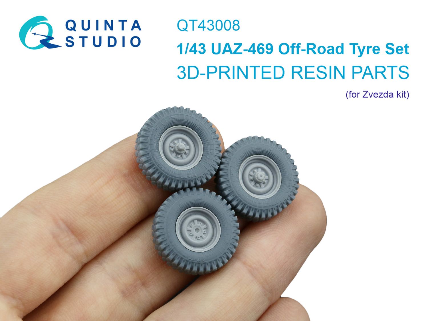 QT43008 - UAZ-469 Off-Road Tyre set (Zvezda) - 1:43