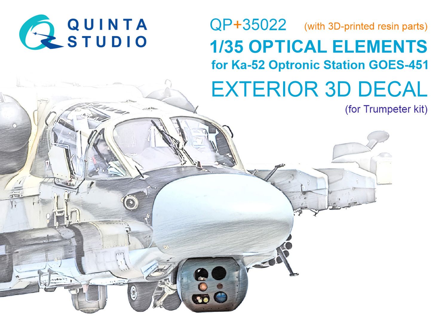 QP+35022 - Ka-52 Optronic station GOES-451 Sensors (Trumpeter) (with 3D-printed resin parts) - 1:35