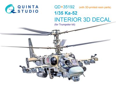 QD+35192 - Ka-52 3D-Printed &amp; coloured Interior on decal paper (Trumpeter) (with 3D-printed resin parts) - 1:35