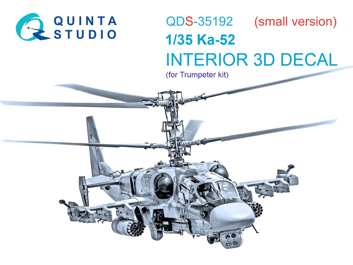 QDS-35192 - Ka-52 3D-Printed &amp; coloured Interior on decal paper (Trumpeter) - Small Version - 1:35