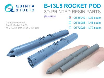 QT35049 - B-13L5 Rocket Pods for Ka-52, Mi-24/35, Mi-28, 2pcs (for all kits) - 1:35