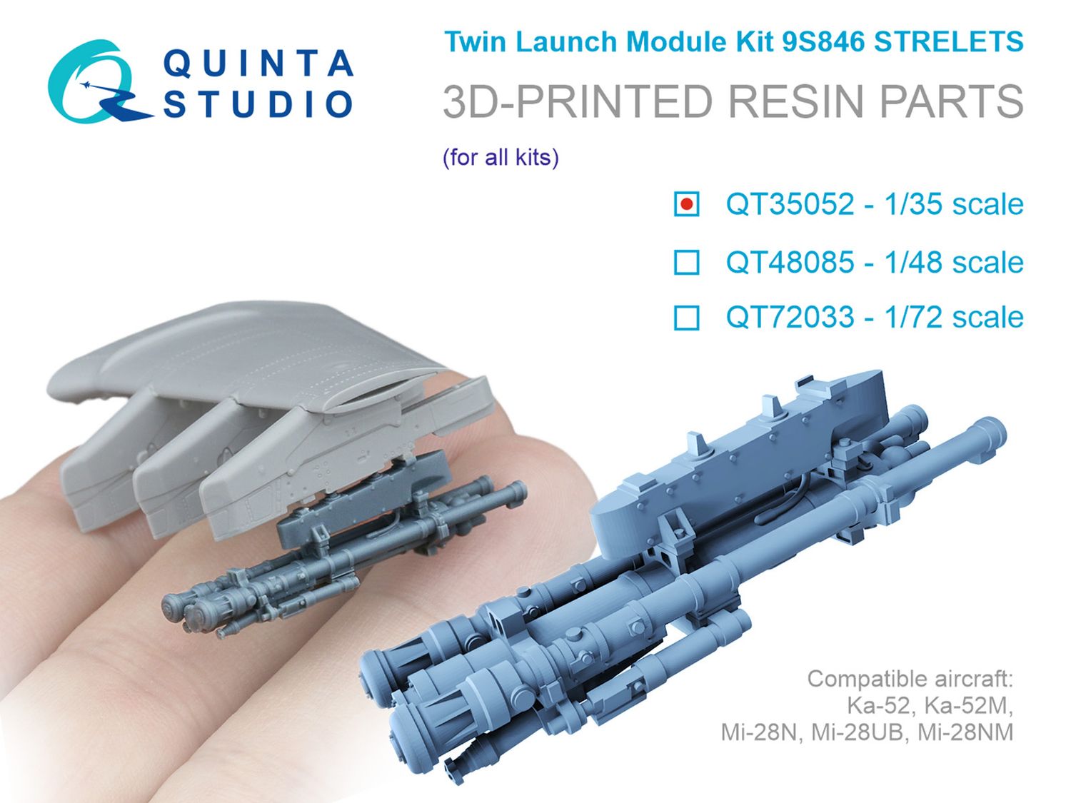 QT35052 - 9S846 Strelets, twin launch module kit for Ka-52,Mi-28 (for all kits) - 1:35