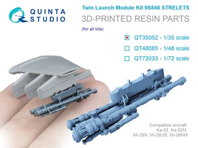 QT35052 - 9S846 Strelets, twin launch module kit for Ka-52,Mi-28 (for all kits) - 1:35