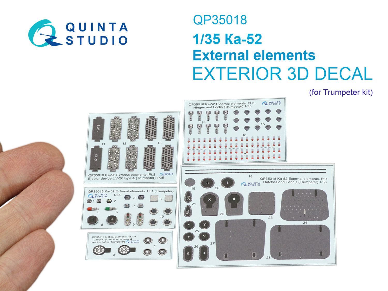 QP35018 - Ka-52 External Elements Set (Trumpeter) - 1:35