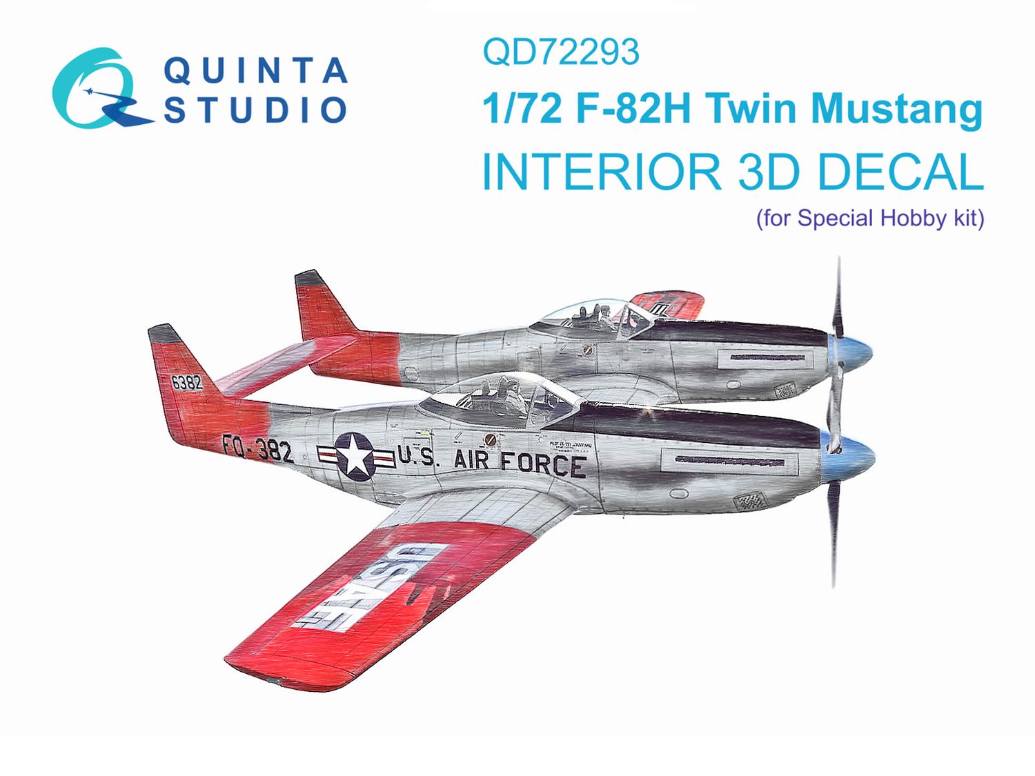 QD72293 - F-82H Twin Mustang 3D-Printed &amp; coloured Interior on decal paper (Special Hobby) - 1:72