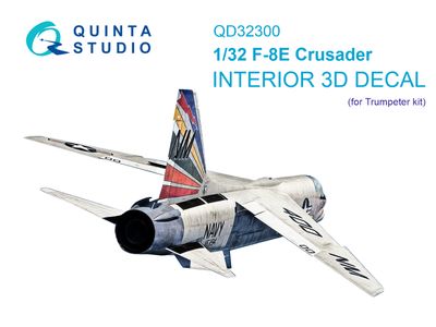 QD32300 - F-8E Crusader 3D-Printed &amp; coloured Interior on decal paper (Trumpeter) - 1:32