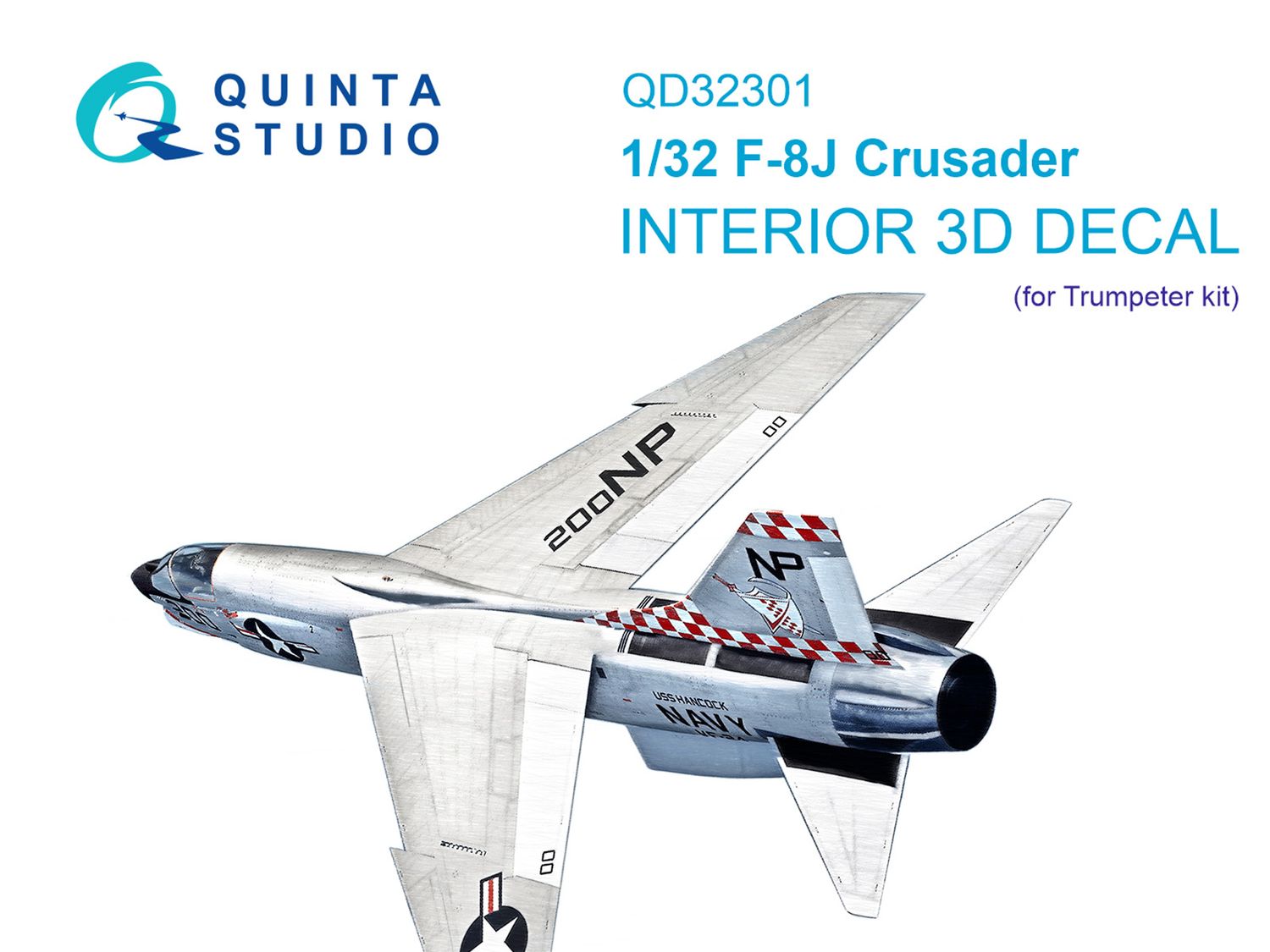 QD32301 - F-8J Crusader 3D-Printed &amp; coloured Interior on decal paper (Trumpeter) - 1:32