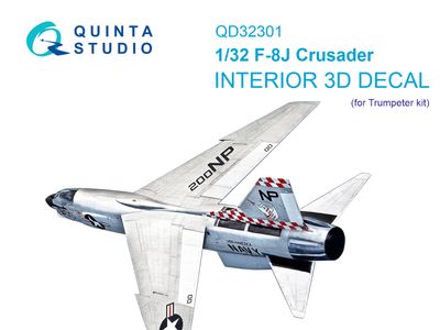 QD32301 - F-8J Crusader 3D-Printed &amp; coloured Interior on decal paper (Trumpeter) - 1:32