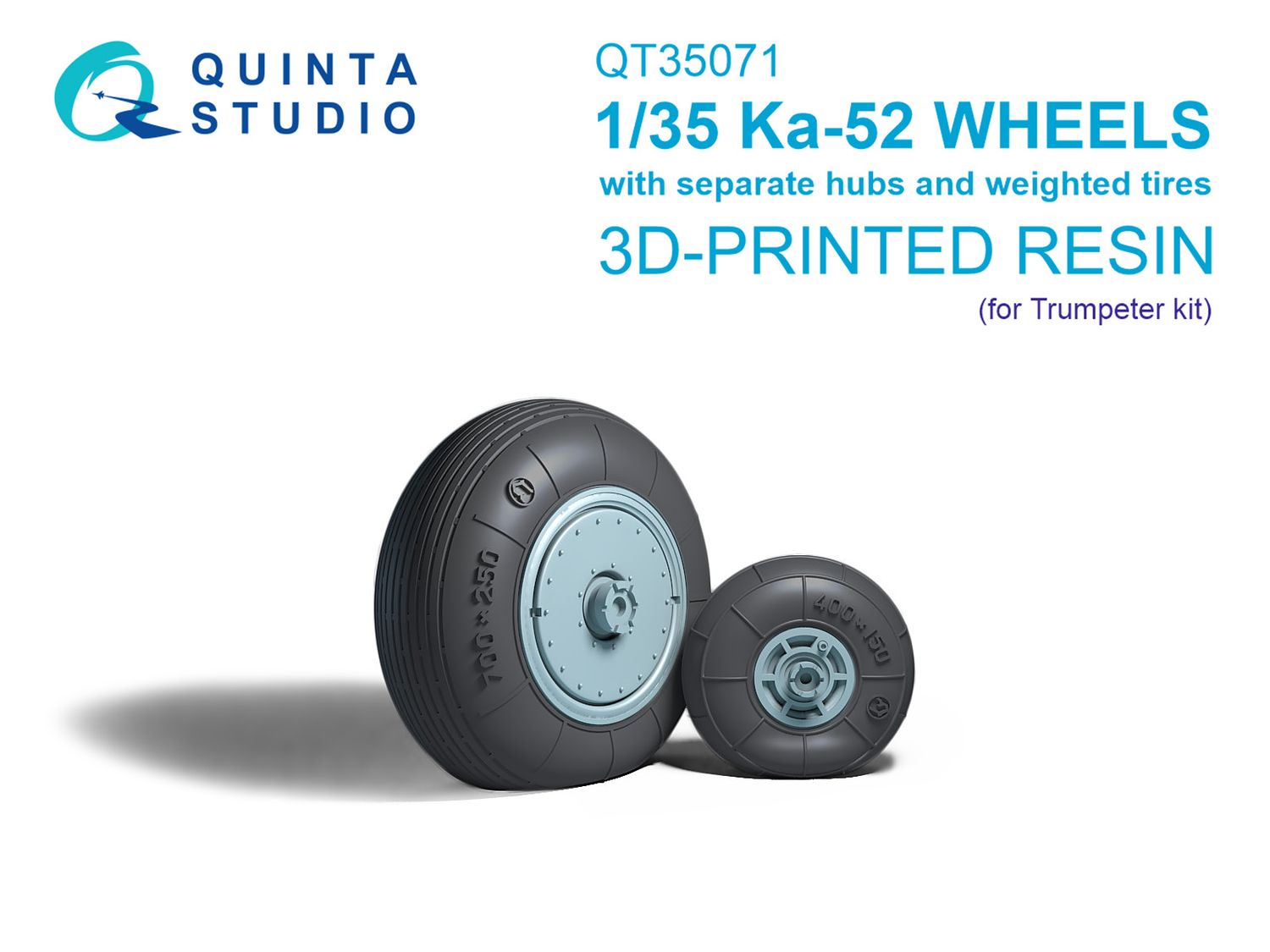 QT35071 - Ka-52 Wheels with separate hubs and weighted tires (Trumpeter ) - 1:35
