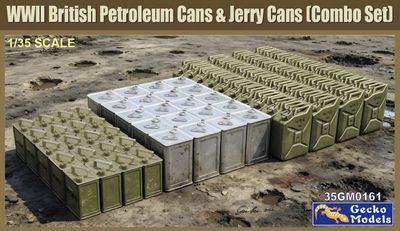35GM0161 - WWII British Petroleum Cans &amp; Jerry Cans (Combo Set) - 1:35