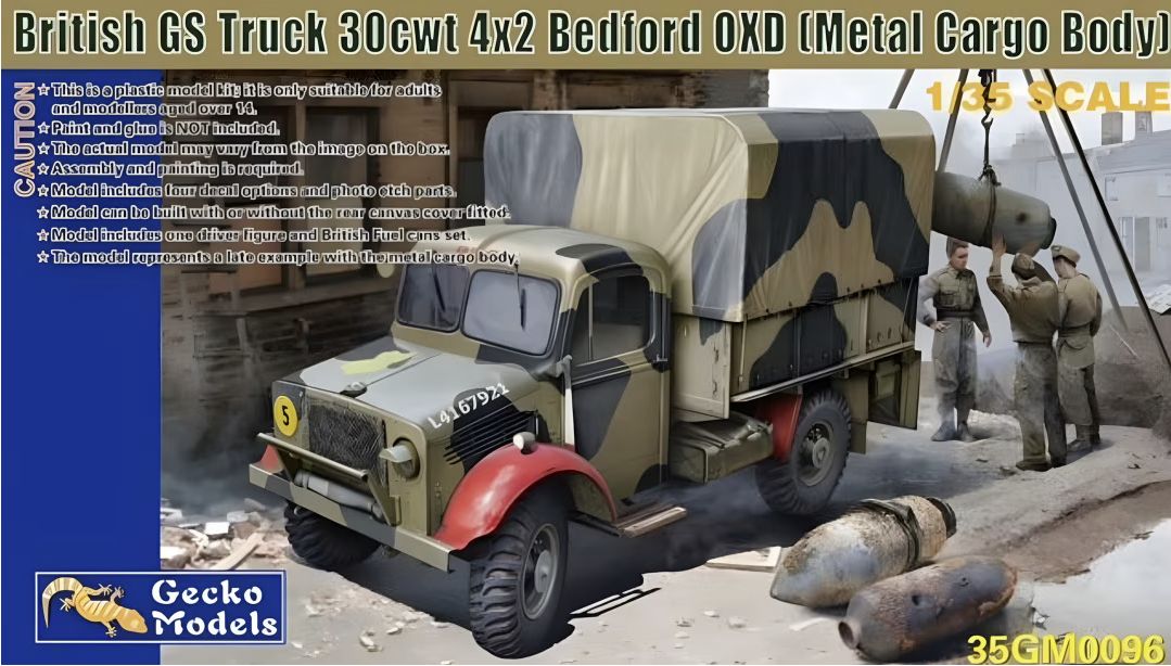 35GM0096 - British GS Truck 30cwt 4x2 Bedford OXD (Metal Cargo Body) - 1:35