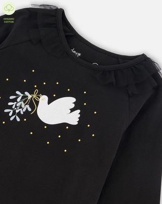 LONG SLEEVE TOP W/ FRILL